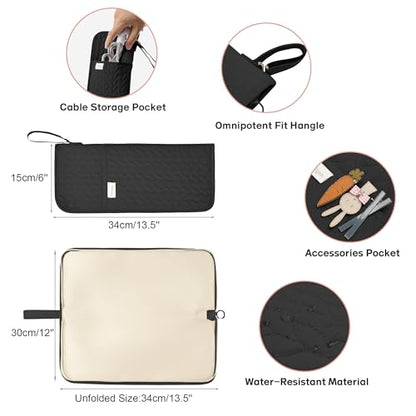 KarSyon Hot Tools Organizer Heat Resistant Mat Case Hair Tools Holder Travel Bag Portable Hair Styling Tools Cover Pouch for Curling Iron,Flat Iron,Hair Straightener (Black) - color: Black