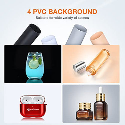 Yesker Photo Light Box, 20x20x20 inch Portable Lighting Tent Kit Brightness Adjustable Studio Photography Booth with 98 Large LED Lights CRI95+ with 4 Background for Large Items Shooting - size: 20x20x20 inch