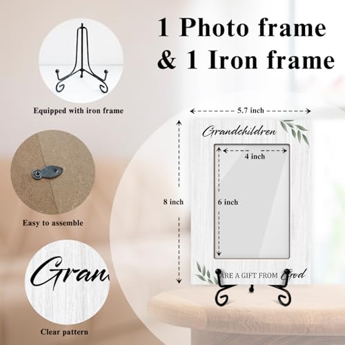 Grandchild Picture Frame - A Gift From God, Grandparent Gifts, Frame Gifts for Christmas Birthday, Grandparent 4 x 6 Picture Frame with Stand for Tabletop Display (Vertical Portrait) - color: Frame15