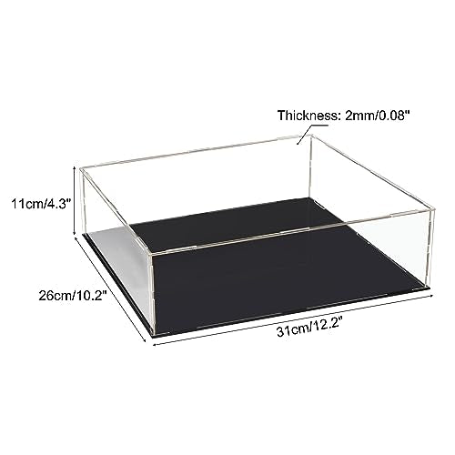 uxcell Acrylic Clear Display Case Box Dustproof Protection Showcase Cube Collectibles Show Box 11.8x9.8x3.9inch - size: 11.8x9.8x3.9 inch