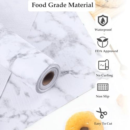 Cabinet Drawer Liner Non Slip Waterproof 11 Inch Wide X 20 Ft Non Adhesive Pantry Closet Shelf Liner Strong Grip Liner for Kitchen Bathroom Refrigerator Dresser Drawer Cupboard Mat Marble - size: 11"W x 240"L