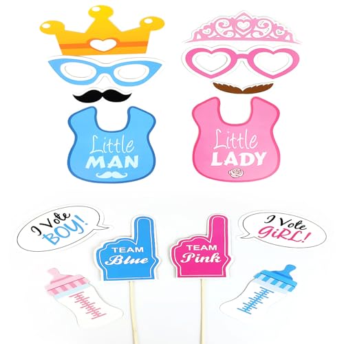 30 PCS Birthday Photo Booth Props Party Supplies Birthday Party Photo Props Baby Models Glasses Pacifier Beard for Kid Shower Party Birthday Party Decorations