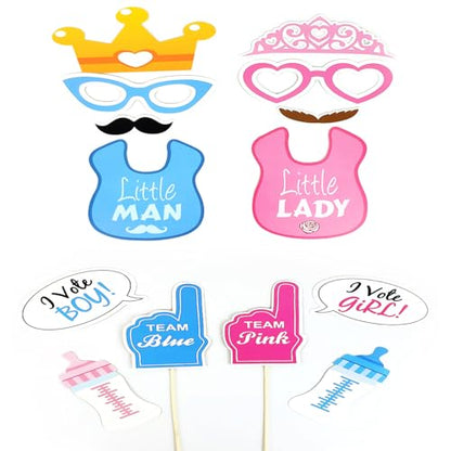 30 PCS Birthday Photo Booth Props Party Supplies Birthday Party Photo Props Baby Models Glasses Pacifier Beard for Kid Shower Party Birthday Party Decorations
