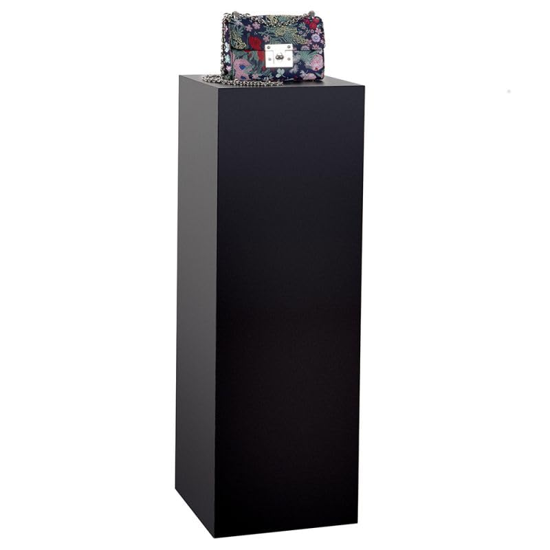 shopPOPdisplays Black Laminate Display Pedestal - Fully Assembled - Museum-Quality for Sculptures, Retail Displays, Trophies with Matte Finish - 200 lb. Capacity (12" W x 12" L x 36" H) - size: 12" W X 12" L X 36" H