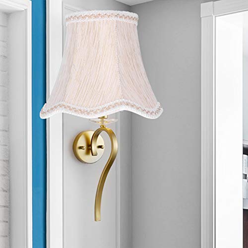 6Pcs Scalloped Fabric Lampshade, E14 Clip On Droplight Wall Lamp Candle Chandelier Lamp Shade Modern Lamp Cover