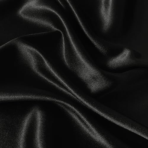 RUDONG M Satin Photography Backdrop 3.3x2.5ft - Wrinkle-Free Silky Fabric Background for Jewelry/Cosmetics/Flat Lay/Studio, Black Backdrop Cloth (100x75cm) - color: Black
