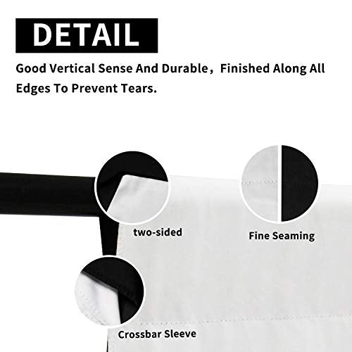 ISSUNTEX 5X7 ft Background Muslin Backdrop, Photo Studio, Collapsible High Density Screen for Video Photography and Television-Black/White - color: Black/White, size: 5X7 ft