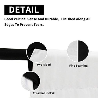 ISSUNTEX 5X7 ft Background Muslin Backdrop, Photo Studio, Collapsible High Density Screen for Video Photography and Television-Black/White - color: Black/White, size: 5X7 ft