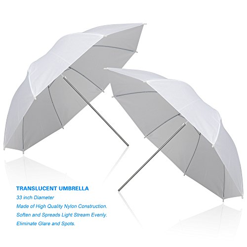 EMART Photography Umbrella Lighting Kit, 400W 5500K Photo Portrait Continuous Reflector Lights for Camera Video Studio Shooting Daylight (2 Packs) - size: 2 Pack