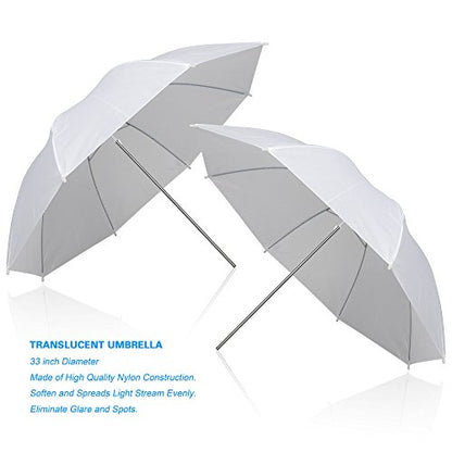 EMART Photography Umbrella Lighting Kit, 400W 5500K Photo Portrait Continuous Reflector Lights for Camera Video Studio Shooting Daylight (2 Packs) - size: 2 Pack