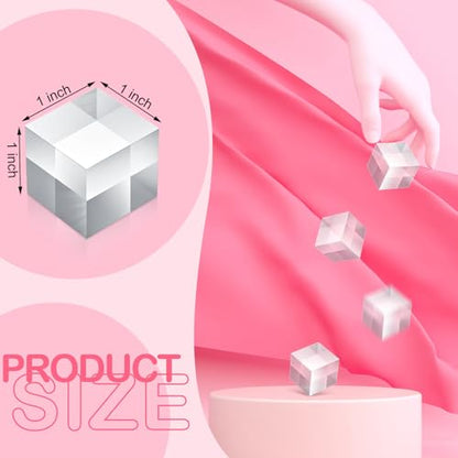 Remerry 8 Pieces Acrylic Display Block 1 x 1 x 1 Inch Clear Polished Acrylic Square Display Cube Block Stand Holder for Rings Jewelry Ornaments - size: 1 x 1 x 1 Inch