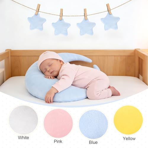 Newborn Photography Props 5Pcs Baby Moon Star Pillow Set Newborn Photography Posing Pillows Adjustable Photography Props, Blue - color: Baby Blue