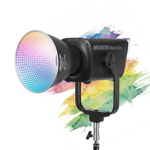 Amaran Ray 660c Full Color COB LED Video Light, 660W Powerful Studio Light with Integrated AC Power, IP54 Weatherproof, OmniColor Engine, 2,300K-10,000K, App/DMX Control, Bowens Mount Monolight - color: Ray 660c