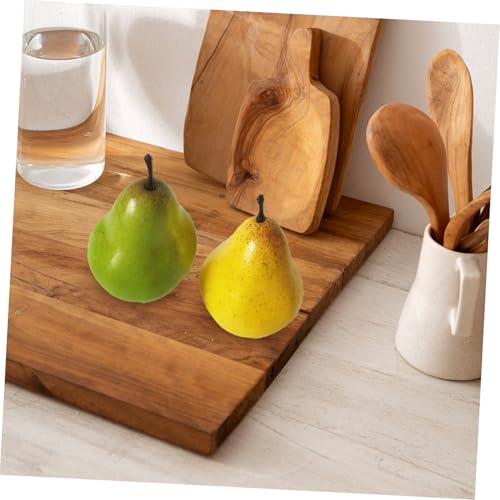 TOYANDONA Artificial Pears Simulation Fruit Model Set, 4pcs Lifelike Decorative Pears for Photography Props, Shop Window Display, Home Kitchen Party Ornament