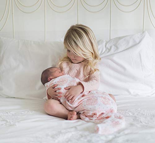 SwaddleDesigns Cotton Muslin Swaddle Blankets, Set of 4, Receiving Blankets for Baby Boys & Girls, Best Shower Gift, 46x46 inches, Pink Floral - color: Pink Floral