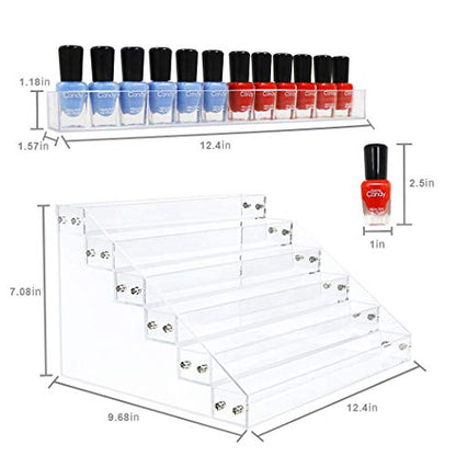Organizer Rack Stand Holder Large Capacity Acrylic Clear 6 Layers for Nails Polish Essential Oil Lipstick Sunglasses - style: 6 Layers