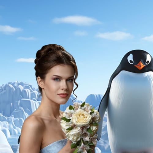 Penguin Antarctica Ice Backdrop Background for Photography 5x7ft Photobooth Professional Photo Backdrop Curtains Video Photography Studio Photo Backgrounds Banner Booth Background Screen Parties - color: Penguin Antarctica Ice