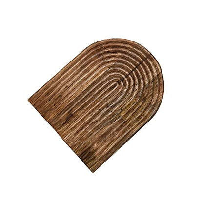 Main + Mesa Carved Arch Mango Wood Serving Board, Natural
