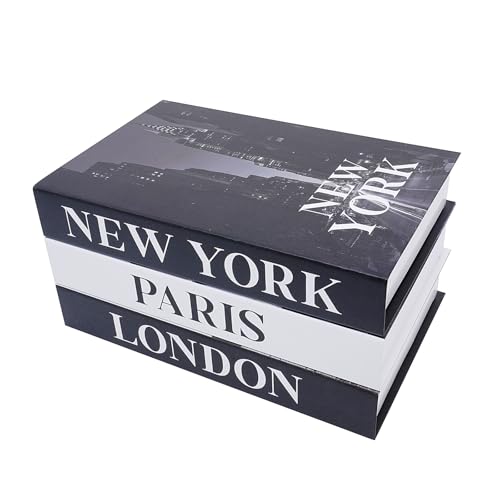 3 PCS Faux Decorative Books for Home Decor-Coffee Table Books Decor-Aesthetic Fake/Faux Books for Decoration,libros Decoration for Coffee Table, Shelf Accessories (3-Paris London Newyork kiss) - color: 3-paris London Newyork Kiss
