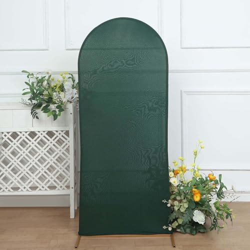 Efavormart 5ft Hunter Green Fitted Spandex Arch Slipcover, Snug Fit Round Top Backdrop Sleeve for Moody Forest Themes and Holiday Decor - color: Hunter Green, size: 5 FT