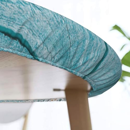 Wood Texture Background Blue Oval Tablecover Fitted with Elastic, Water Proof, Easy to Clean，Picnic, Party,Terrace, Flowers, Fits 48"x68" Oval Tables, Style3 - color: Wood Texture -1, size: 48" x 68" (Oval)