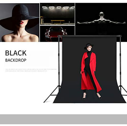 UTEBIT Black Backdrop 10x10FT, Black Photo Backdrops for Photoshoot, Chromakey Polyester Fabric Pure Black Photo Backdrop Curtain for Portrait Photoshoot Party Photography Video (Backdrop Only) - size: 10x10ft