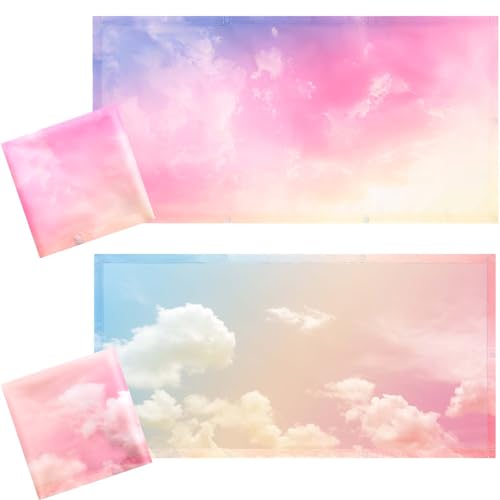 Tujoe 2 Pcs Fluorescent Light Covers for Ceiling Lights 4' x 2' Fluorescent Light Filters Classroom Magnetic Cubicle Covers for Ceiling Office, School, Home Teacher Essential(Colorful Cloud) - style: Colorful Cloud