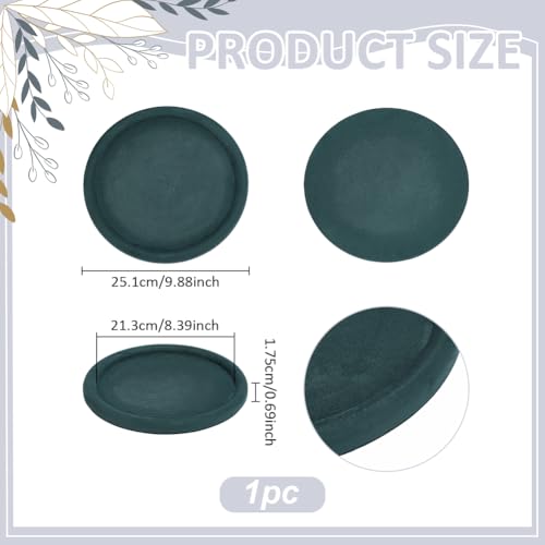 UNICRAFTALE Round Jewelry Organizer Plate Velvet Jewelry Display Tray Dark Green Dish Showcase Display Organizer Trinket Storage for Women Ring Earring Necklace 8.26 Inch Inner Diameter - style: Round