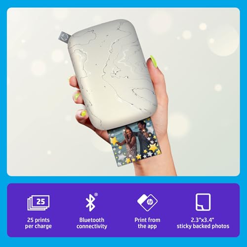 HP Sprocket Select 2.3x3.4 Instant Photo Printer, Print Pictures on Zink Sticky-Backed Paper from Your iOS & Android Device, Portable Printer for Home Use and Travel, Eclipse - color: Eclipse, style: Printer