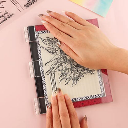 3PCS 4.75x6inch Mini Stick and Stamp Mat, Low Stcik Mat Multi-Use Low Tack Mat；for DIY Projects Paper Card Scrapbooking To Hold Project In Placeholding your stencil in place while ink blending.