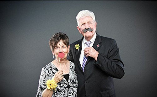 Party Props for Photo Booth Birthday Wedding Kids Adult Prom 58 Pcs, DIY Funny Ronwace Costumes with Mustache on a Stick, Hats, Glasses, Mouth, Bowler, Bowties