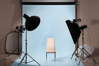 Denny Manufacturing - Seamless Paper Backdrop for Photography, Baby Blue Seamless Paper Roll - Light Blue (53 in x 36 ft) Includes Free Roll Black Gaffer Tape 2 in x 13 ft - color: Light Blue, size: 53 in x 36 ft