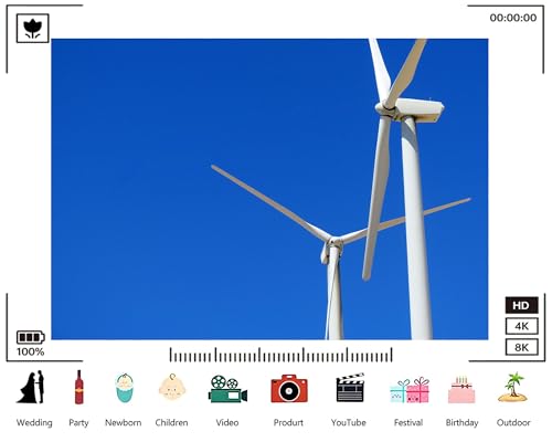 Trykid 10x10ft White Wind Turbine Clean Energy Backdrop Bright Blue Sky Renewable Power Photography Background Eco Friendly Event Party Decoration Tapestry Photo Booth Prop Fabric - size: 10x10ft