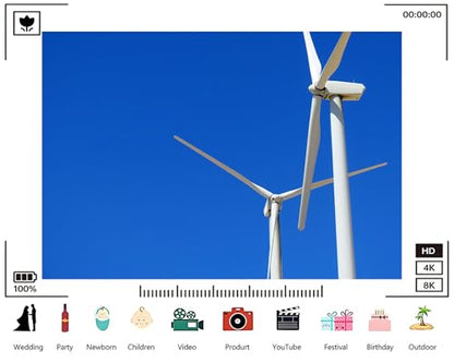 Trykid 15x8ft White Wind Turbine Clean Energy Backdrop Bright Blue Sky Renewable Power Photography Background Eco Friendly Event Party Decoration Tapestry Photo Booth Prop Fabric - size: 15x8ft