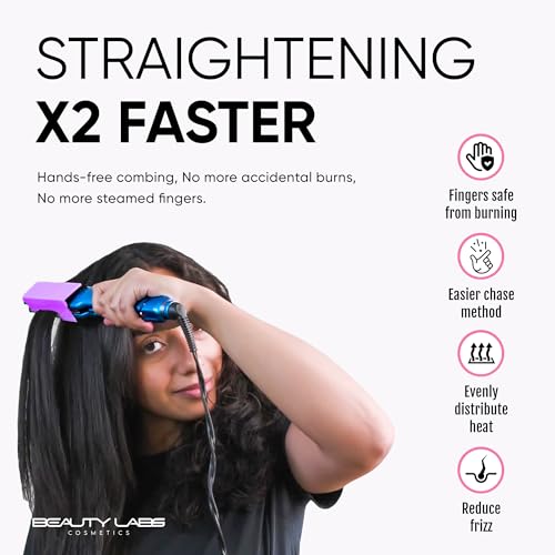 Silk Press Comb - Removable Clip-On Hair Straightener Attachment - Heat-Resistant for Professional & Silky Results (PURPLE) - color: Purple