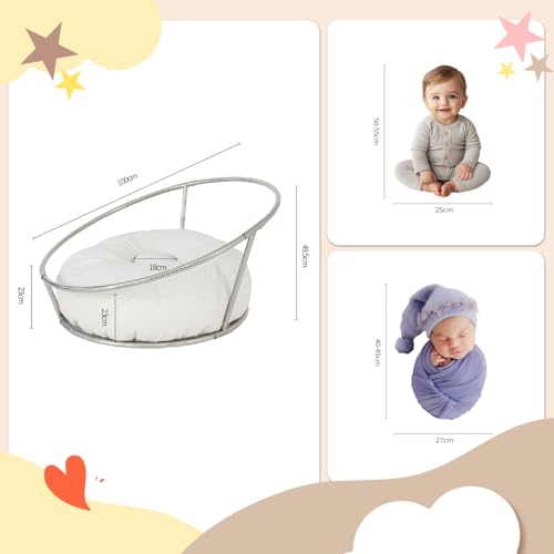 Kate Newborn Photography Props Stainless Steel Stand with 6 Clamps for Baby Photoshoot - color: Stand only with 6 Clamps