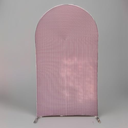 HUAYI Pink Ripples Pattern Arch Backdrop Cover for Birthday Party Wedding Baby Shower Decorations Chiara Backdrops Arched Wall Frame Stands Covers Props GP-456 2.5ft * 6ft - color: GP-456-Arch Cover, size: W2.5ft by H6ft (75cm by 180cm)