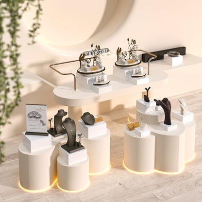 Buffet Risers, Food Display Risers for Party, White Acrylic Risers Display Stand for Buffet Table, Catering Displays for Dessert, Cube Box Nesting Riser with Hollow Bottoms (5"x6"x7"x8"x9"x10" 6 PCS) - color: 5"x6"x7"x8"x9"x10" 6PCS White