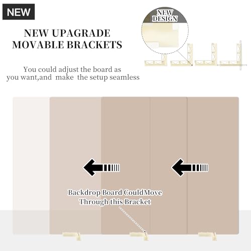 4PCS Double Sided Backdrop Boards, 16x16 inch Waterproof Photo Backdrop with 4PCS Board Brackets, 2PCS Pane Brackets, 1PCS 16x16 inch Window Shadow Pane for Food, Jewelry Photo Shooting - color: Marble/LightWall/EggshellYolk/BeanPasteBrown/Pane