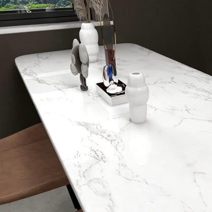 practicalWs Peel and Stick Marble Wallpaper 15.7'' x 236.2'' Marble Contact Paper for Cabinets and Drawers, White Gray Granite Self Adhesive Removable Kitchen Backsplash Vinyl Roll Wall Paper - color: Gray/White, size: 15.7" x 236.2"