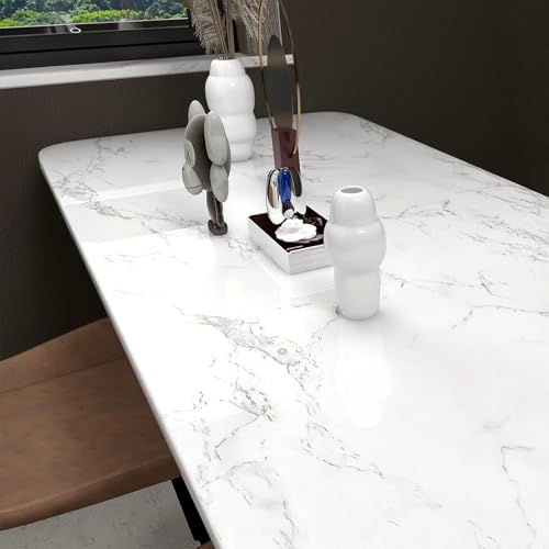 practicalWs Marble Paper Granite Gray/White Roll Kitchen Countertop Cabinet Furniture is Renovated Thick PVC Easy to Remove 17.71" x 393.7" - color: Gray/White, size: 17.7" x 393.7"
