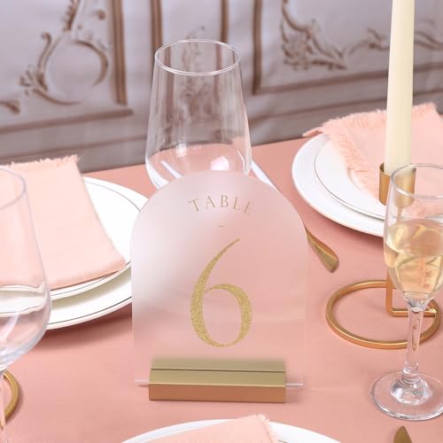 UNIQOOO 20 Pack 4" Gold Birch Wood Stands for Wedding Acrylic Sign, Wood Table Number Holders for 1/8 Thick Acrylic Sheets | Wedding Display Stand, Card Holder for Bar Menu, Retail Sign, Party - color: Gold Birch 20 Pack