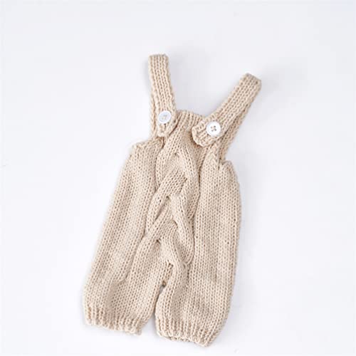 Newborn Baby Bunny Rabbit Crochet Knitted Photography Props Newborn Baby Outfits Diaper Costume - color: Cream-coloured