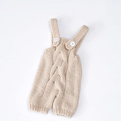 Newborn Baby Bunny Rabbit Crochet Knitted Photography Props Newborn Baby Outfits Diaper Costume - color: Cream-coloured