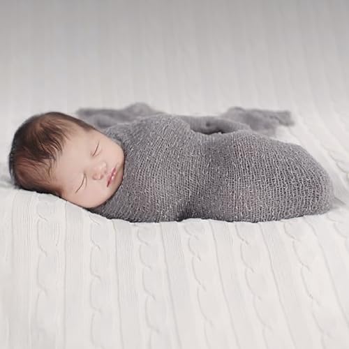 Newborn Photography Props Stretch Newborn Photography Wrap Blanket for Baby Boys Girls Posing Photo Shoot Props - color: Stone