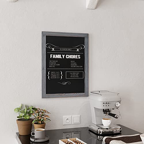Rustic Grey Magnetic Wall Chalkboard, Large Size 18" x 24", Framed Chalkboard - Decorative Magnet Board Great for Kitchen Decor, Weddings, Restaurant Menus and More! … (18" x 24")… - color: 4 - Grey, size: 18 x 24 inches