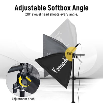 Professional 16''x16'' Softbox Lighting Kit - Studio Light Photography with Remote, Adjustable Brightness & 3 Colour Temperatures - Portable Studio Light for YouTube, Product Photography - size: 16"x16" 1pk