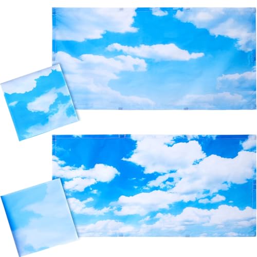 Tujoe 2 Pcs Fluorescent Light Covers for Ceiling Lights 4' x 2' Fluorescent Light Filters Classroom Magnetic Cubicle Covers for Ceiling Office, School, Home Teacher Essential(Cloud) - style: Cloud