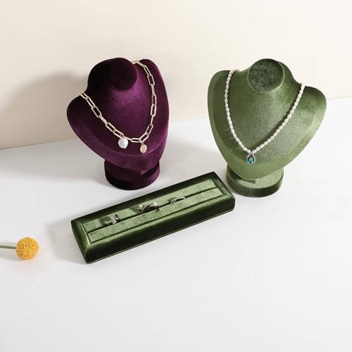 Velvet Ring Storage Organizer, Jewelry Display Holder with Slots for Show, Velvet Jewelry Ring Stand for Selling【Green】 - color: Green