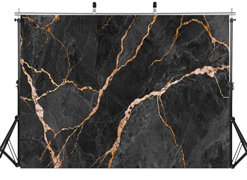 17x10ft Fabric Black Gold Marble Texture Backdrop Luxury Stone Pattern for Design Photography Background Interior Design Party Decorations Home Tapestry Photo Props - size: 17x10ft